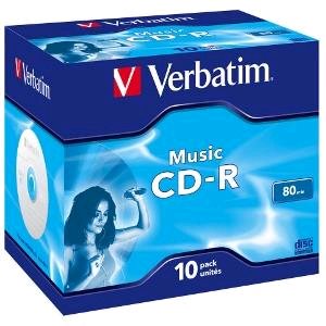 Verbatim CD-R 16x/700MB/Jewel/Audio - Music - 'Live it Cool Blue'