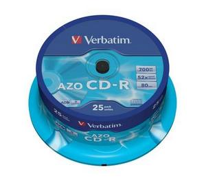 Verbatim CD-R 25 pack 52x/700MB/AZO Crystal