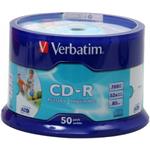 Verbatim CD-R 50 pack 52x/700MB/AZO Wide Inkjet Printable - Non ID Branded