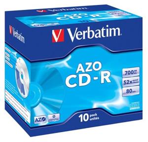 Verbatim CD-R 52x/700MB/Jewel/AZO Crystal