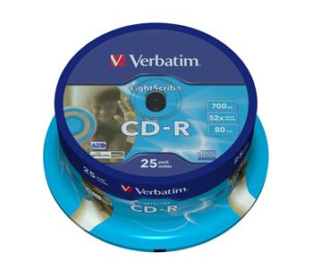 VERBATIM CD-R 80 52x Lightscribe spindl 25pck/BAL