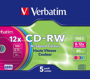 Verbatim CD-RW 12X/700MB/Hi Speed/Slim