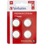 Verbatim CR2032, batéria líthiová, 3V, blister, 4-pack