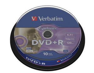 Verbatim DVD+R 10 pack 16x/4.7GB/LightScribe