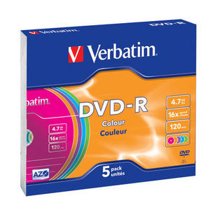 Verbatim DVD-R 16x/4.7GB/Slim/Colour 1ks