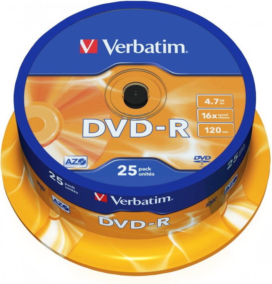 Verbatim DVD-R 25 pack 16x/4.7GB/azo