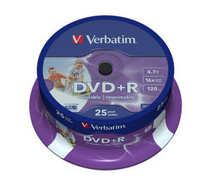 Verbatim DVD+R 25 pack 16x/4.7GB/Print