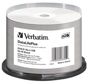 Verbatim DVD-R(50-pack)/16x/4,7GB/ThermoPrintable
