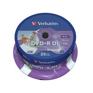 Verbatim DVD+R DL 25 pack 8x/8,5GB/Printable