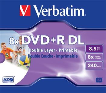 Verbatim DVD+R DL 8x/8.5GB/Jewel/Printable