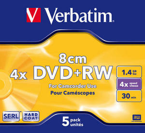 Verbatim DVD+RW 1-4x/1.4GB/Jewel/8cm cena za 1 kus