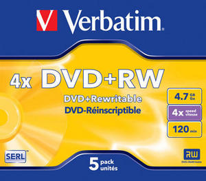 Verbatim DVD+RW 4x/4.7GB/Jewel - cena za 1 kus