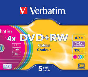 Verbatim DVD+RW 4x/4.7GB/Slim/Colour