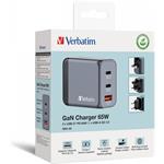 Verbatim GNC-65 cestovný adaptér, GaN, 2xUSB-C PD 65W, 1xUSB-A