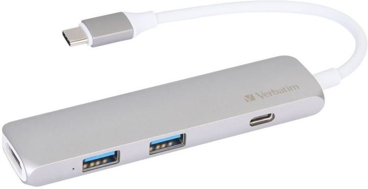 Verbatim Hub Rozbočovač USB-C na USB-C, 2x USB 3.0 a HDMI, šedý