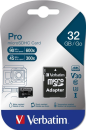 Verbatim Pro microSDHC 32GB + adapter, U3