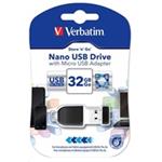 Verbatim Store 'n' Stay Nano 32GB microOTG, čierny