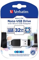 Verbatim Store 'n' Stay Nano 32GB microOTG, čierny