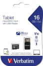 Verbatim TABLET microSDHC 16GB + USB adaptér, U1