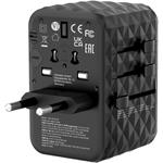 Verbatim UTA-05 cestovný adaptér, GaN, 2xUSB-C PD 65W, 2xUSB-A