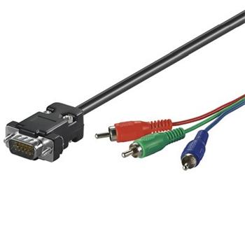 VGA-3xCinch kábel M/M, 2.0m, prepojovací