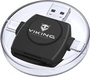 Viking VR4V1B, čítačka pamäťových kariet, 4v1, USB 3.0, čierna