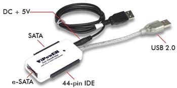 VIPOWER VP-92148 USB to IDE / SATA / e-SATA Adapter Kit
