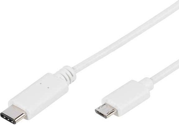 Vivanco USB3.1C-microUSB2.0 kábel M/M, 1.0m, prepojovací, biely