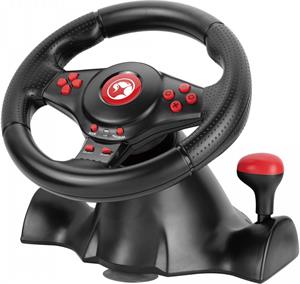 Volant Marvo GT-903, volant s pedálami a radiacou pákou, 16tl., USB, čierny