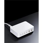 Voltme Revo 240, GaN napájací adaptér s 4x USB-C a 2x USB-A výstupom, PD 3.1, 240W, biela