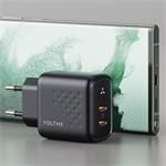 Voltme Revo 45 Duo CC, GaN nabíjačka s 2x USB-C výstupom, 45W, čierna