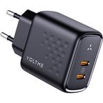 Voltme Revo 45 Duo CC, GaN nabíjačka s 2x USB-C výstupom, 45W, čierna
