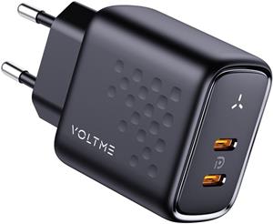 Voltme Revo 45 Duo CC, GaN nabíjačka s 2x USB-C výstupom, 45W, čierna