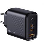 Voltme Revo 67, GaN nabíjačka s 2x USB-C a USB-A výstupom, PD 3.0, 67W, čierna
