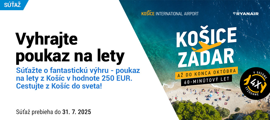 Vyhrajte poukaz na lety z Košíc v hodnote 250€