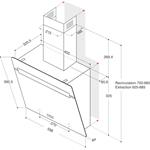 Whirlpool WHVP62FLTSK, závesný odsávač pár, čierny