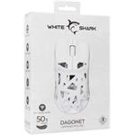 White Shark Dagonet, herná bezdrôtová myš, 2.4Ghz+BT, biela