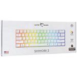 White Shark SHINOBI 2, herná mechanická klávesnica, US, hnedé switch, biela