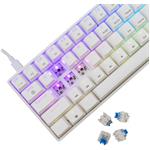White Shark SHINOBI 2, herná mechanická klávesnica, US, modrý switch, biela