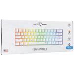 White Shark SHINOBI 2, herná mechanická klávesnica, US, modrý switch, biela