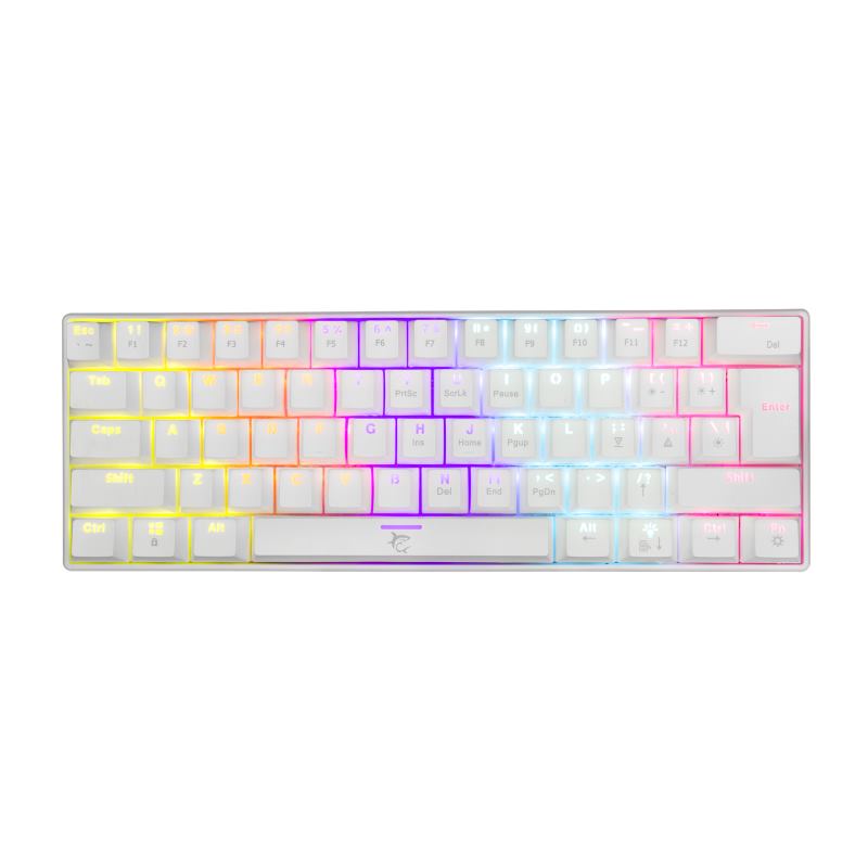 White Shark SHINOBI GK-2022-W, mechanická herná klávesnica, US, modré spínače, biela