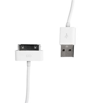 Whitenergy Kábel USB 2.0 pre iPhone 4 prenos dát/nabíjanie 100cm biely