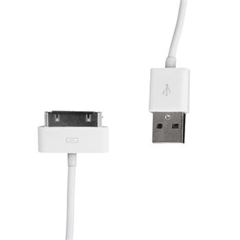 Whitenergy Kábel USB 2.0 pre iPhone 4 prenos dát/nabíjanie 30cm biely