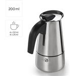 Xavax Barista, moka kanvička (koťogo), 4 šálky, 200 ml, ušľachtilá oceľ, strieborná