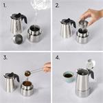 Xavax Barista, moka kanvička (koťogo), 4 šálky, 200 ml, ušľachtilá oceľ, strieborná