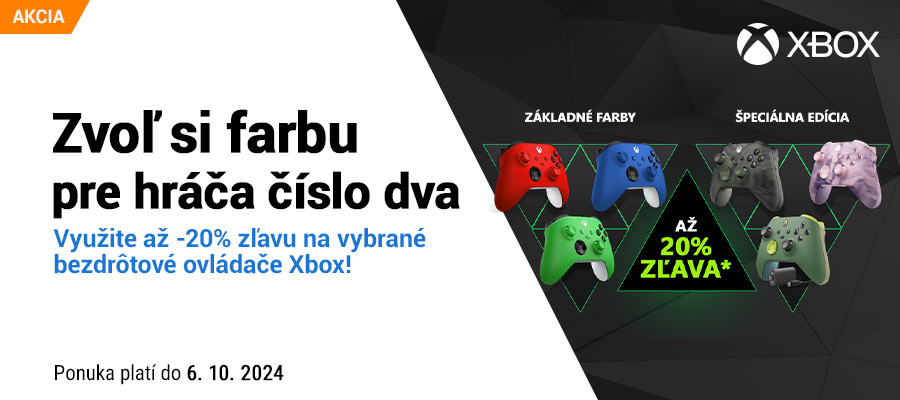 Xbox ovládače so zľavou do -20%