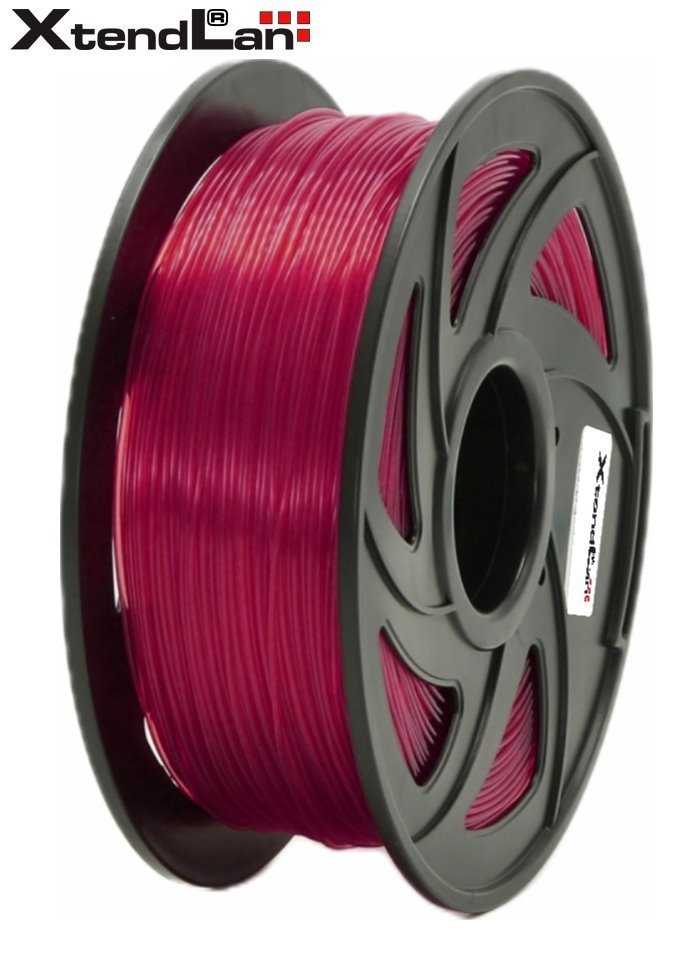 XtendLAN PETG filament 1,75mm průhledný červený 1kg