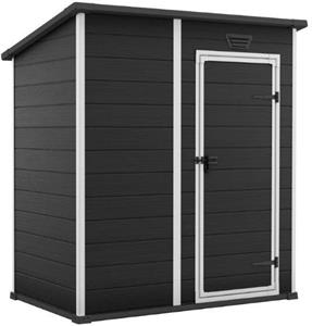 Záhradný domček Keter Essential 6 x 4 tmavosivý / biely, s podlahou
