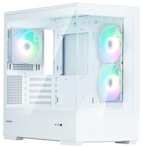 Zalman skříň P30 White V2/ miniT / 3x120mm fan ARGB / USB 3.0 / USB-C / temperované sklo / bílá