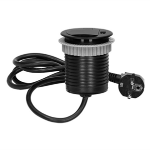 Zapuštěná zásuvka ORNO OR-AE-1373/B, 230V + USB nabíjecí, černá, přívod 1,8m